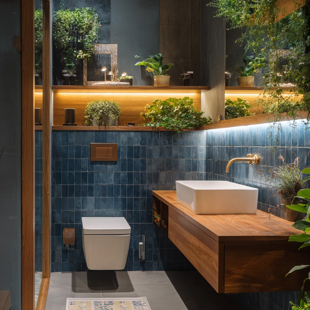 Reformas de baños ideas, baño ecológica con plantas y materiales reciclados