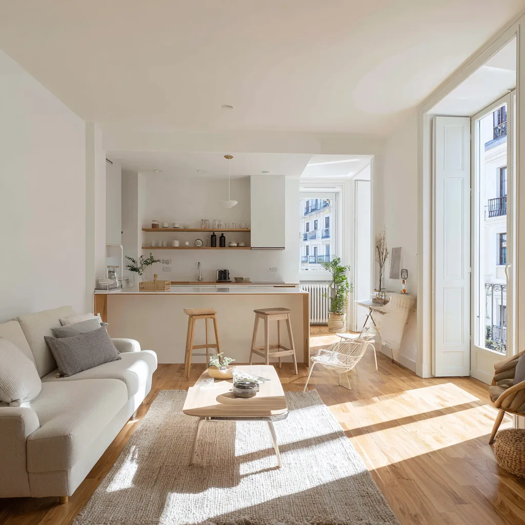 Reforma integral de un piso en Madrid con cocina abierta y diseño moderno